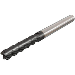 Iscar - 20mm, 60mm LOC, 20mm Shank Diam, 125mm OAL, 6 Flute, Solid Carbide Square End Mill - Single End, TiAlN Finish, Spiral Flute, 45° Helix, Centercutting, Right Hand Cut, Right Hand Flute - All Tool & Supply