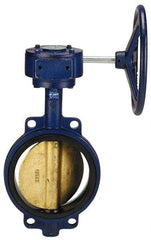 NIBCO - 4" Pipe, Wafer Butterfly Valve - Gear Handle, Cast Iron Body, EPDM Seat, 200 WOG, Aluminum Bronze Disc, Stainless Steel Stem - All Tool & Supply