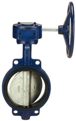 NIBCO - 6" Pipe, Wafer Butterfly Valve - Gear Handle, Cast Iron Body, Buna-N Seat, 200 WOG, Ductile Iron Disc, Stainless Steel Stem - All Tool & Supply