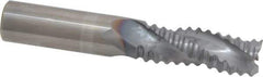 Niagara Cutter - 1/2" Diam, Coarse Pitch, 1-1/4" LOC, 3 Flute Solid Carbide Corner Chamfer Roughing End Mill - TiCN Finish, 3" OAL, 1/2" Shank Diam, Single End, Centercutting, 30° Helix - All Tool & Supply