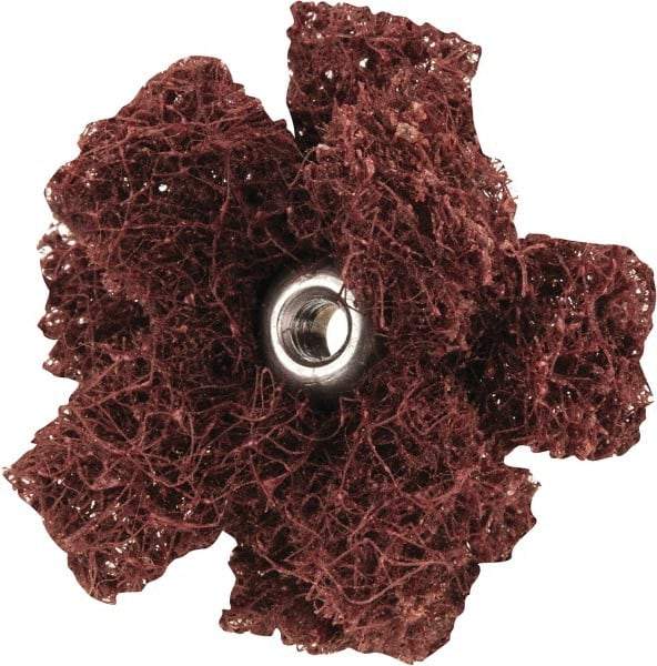 Merit Abrasives - 1-1/2" Diam Medium Density Cross Buff - 2 Plys, 8-32 Thread, Coarse Grade, 23,000 Max RPM - All Tool & Supply