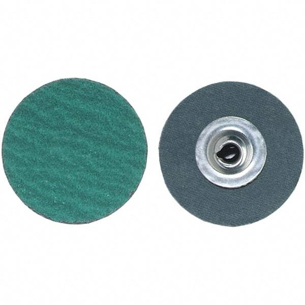 Merit Abrasives - 2" Disc Diam, 36 Grit, Zirconia Alumina Quick Change Disc - Type S Attaching System, Coated, Very Coarse Grade, 30,000 RPM, R801 Series - All Tool & Supply