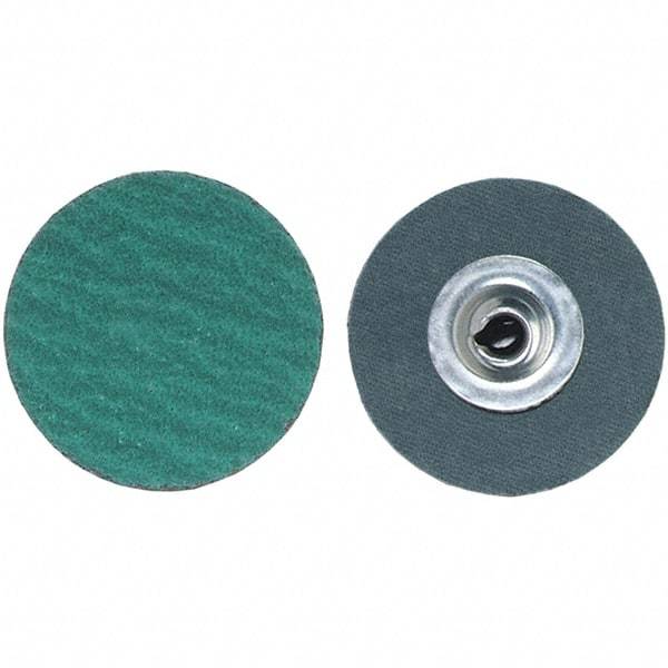 Merit Abrasives - 2" Disc Diam, 60 Grit, Zirconia Alumina Quick Change Disc - Type S Attaching System, Coated, Medium Grade, 30,000 RPM, R801 Series - All Tool & Supply