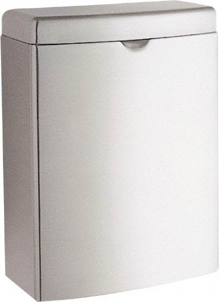 Bobrick - Stainless Steel Feminine Hygiene Product Receptacle - Surface Mount, 10" High x 7-1/2" Wide x 3-13/16" Deep - All Tool & Supply