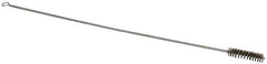 Schaefer Brush - 3" Long x 3/4" Diam Stainless Steel Long Handle Wire Tube Brush - Single Spiral, 27" OAL, 0.007" Wire Diam, 3/8" Shank Diam - All Tool & Supply