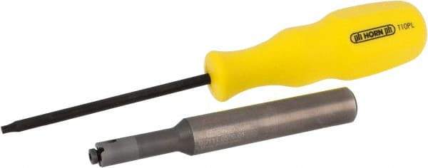 HORN - Internal, Neutral Cut, BU111, 0.091" Max Depth of Cut, 1/8" Groove Width, Indexable Grooving Toolholder - 1/2" Shank Width, 3.74" OAL, Through Coolant - All Tool & Supply