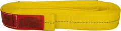 Lift-All - 12' Long x 2" Wide, 6,400 Lb Vertical Capacity, 1 Ply, Polyester Web Sling - 5,000 Lb Choker Capacity, Yellow - All Tool & Supply