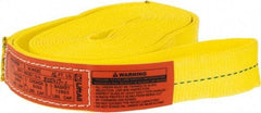 Lift-All - 16' Long x 2" Wide, 6,400 Lb Vertical Capacity, 1 Ply, Polyester Web Sling - 5,000 Lb Choker Capacity, Yellow - All Tool & Supply