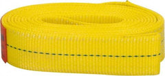 Lift-All - 8' Long x 2" Wide, 6,400 Lb Vertical Capacity, 1 Ply, Polyester Web Sling - 5,000 Lb Choker Capacity, Yellow - All Tool & Supply