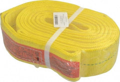 Lift-All - 12' Long x 3" Wide, 8,600 Lb Vertical Capacity, 1 Ply, Polyester Web Sling - 6,900 Lb Choker Capacity, Yellow - All Tool & Supply