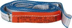 Lift-All - 10' Long x 1" Wide, 1,600 Lb Vertical Capacity, 1 Ply, Polyester Web Sling - 1,250 Lb Choker Capacity, Silver (Color) - All Tool & Supply