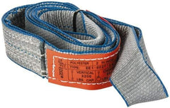 Lift-All - 6' Long x 2" Wide, 3,200 Lb Vertical Capacity, 1 Ply, Polyester Web Sling - 2,500 Lb Choker Capacity, Silver (Color) - All Tool & Supply