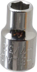 Blackhawk by Proto - 7/32", 1/4" Drive, Standard Hand Socket - 6 Points, 1" OAL, Chrome Finish - All Tool & Supply