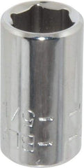 Blackhawk by Proto - 5/16", 1/4" Drive, Standard Hand Socket - 6 Points, 1" OAL, Chrome Finish - All Tool & Supply