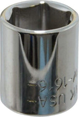 Blackhawk by Proto - 1/2", 1/4" Drive, Standard Hand Socket - 6 Points, 1" OAL, Chrome Finish - All Tool & Supply