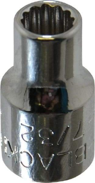 Blackhawk by Proto - 7/32", 1/4" Drive, Standard Hand Socket - 12 Points, 1" OAL, Chrome Finish - All Tool & Supply