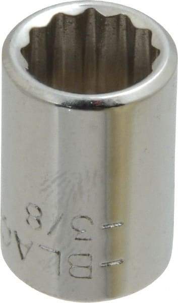 Blackhawk by Proto - 3/8", 1/4" Drive, Standard Hand Socket - 12 Points, 1" OAL, Chrome Finish - All Tool & Supply