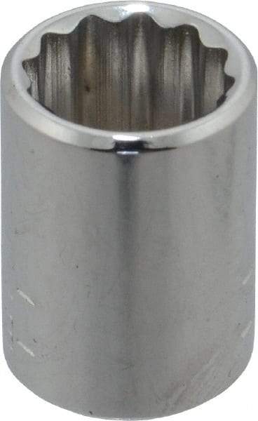 Blackhawk by Proto - 7/16", 1/4" Drive, Standard Hand Socket - 12 Points, 1" OAL, Chrome Finish - All Tool & Supply