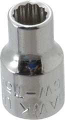 Blackhawk by Proto - 1/4" Drive, Standard Hand Socket - 12 Points, 7/8" OAL, Chrome Finish - All Tool & Supply