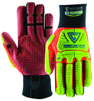 Synthetic Red Reinforced Dotted Double Palm Gloves Large - All Tool & Supply