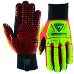 Synthetic Leather Double Palm Reinforced Red Silicone Palm Gloves 2X-Large - All Tool & Supply