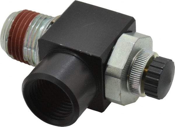 ARO/Ingersoll-Rand - 1/2" Male NPT x 1/2" Female NPT Right Angle Flow Control Valve - 0 to 150 psi & Brass Material - All Tool & Supply