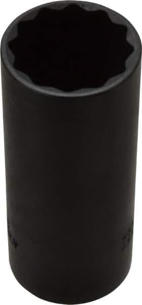 Proto - 1-1/16", 1/2" Drive, Deep Hand Socket - 12 Points, 3-1/4" OAL, Alloy Steel, Black Finish - All Tool & Supply