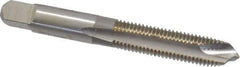 Hertel - M8x1.25 Metric Coarse, D2, 3 Flutes, Plug Chamfer, Bright Finish, High Speed Steel Spiral Point STI Tap - 2-15/16" OAL - Exact Industrial Supply