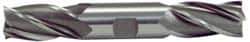 Hertel - 1", 1-7/8" LOC, 1" Shank Diam, 6-3/8" OAL, 4 Flute, High Speed Steel Square End Mill - Double End, TiCN Finish, Spiral Flute, 30° Helix, Centercutting, Right Hand Cut, Right Hand Flute - All Tool & Supply