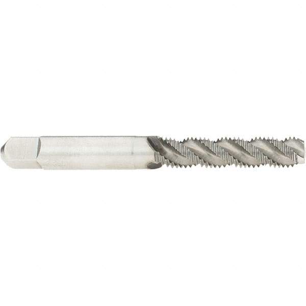 Hertel - M6x1.00 Metric Coarse, 3 Flute, 52° Helix, Bottoming Chamfer, Bright Finish, High Speed Steel Spiral Flute STI Tap - 2-23/32" OAL - Exact Industrial Supply