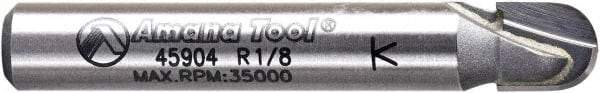 Amana Tool - 1/4" Cut Diam, 1/4" Length of Cut, 2 Flute Core Box Edge Profile Router Bit - Carbide-Tipped, 1/4" Shank Diam, 1-5/8" OAL, Uncoated - All Tool & Supply