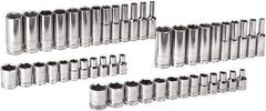 GearWrench - 47 Piece 1/4" Drive Chrome Finish Deep Well Socket Set - 6 Points, 5/32" to 9/16" (4mm to 15mm) Range, Inch/Metric Measurement Standard - All Tool & Supply