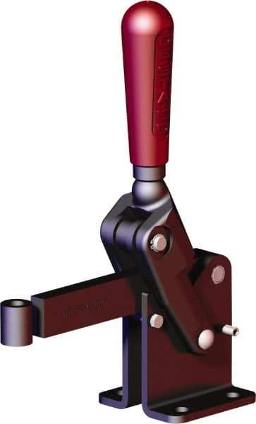 De-Sta-Co - 2,248 Lb Holding Capacity, Vertical Handle, Manual Hold Down Toggle Clamp - 90° Handle Movement, 120° Bar Opening, Solid Bar, Flanged Base, Oxide Finish, Forged Alloy Steel - All Tool & Supply