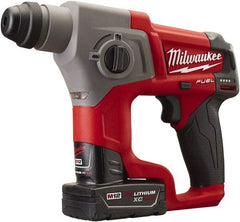 Milwaukee Tool - 12 Volt SDS Plus Chuck Cordless Rotary Hammer - 0 to 6,200 BPM, 0 to 900 RPM, Reversible - All Tool & Supply