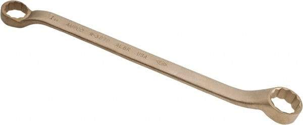 Ampco - 1-1/4" x 1-7/16" 12 Point Offset Box Wrench - Double End, 19-1/4" OAL, Aluminum Bronze - All Tool & Supply