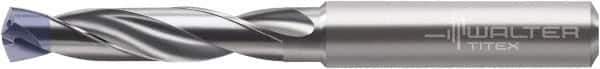Walter-Titex - 9.5mm 140° Solid Carbide Jobber Drill - Multilayer TiAlN Finish, Right Hand Cut, Spiral Flute, Straight Shank, 139mm OAL - All Tool & Supply