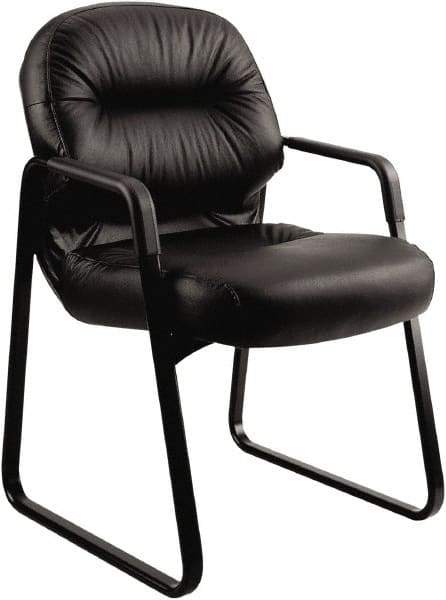 Hon - 36" High Guest Chair - 31" Wide x 35-3/4" Deep, Leather, Memory Foam Seat, Black - All Tool & Supply