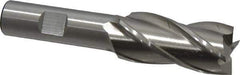 Cleveland - 7/8", 1-7/8" LOC, 5/8" Shank Diam, 4" OAL, 4 Flute, High Speed Steel Square End Mill - Single End, Uncoated, Spiral Flute, 30° Helix, Centercutting, Right Hand Cut, Right Hand Flute, Series HG-4C - All Tool & Supply