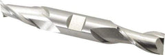 Cleveland - 11/16", 1-5/16" LOC, 3/4" Shank Diam, 5-5/8" OAL, 2 Flute, High Speed Steel Square End Mill - Double End, Uncoated, Spiral Flute, 30° Helix, Centercutting, Right Hand Cut, Right Hand Flute, Series HD-2 - All Tool & Supply