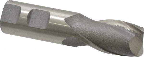 Cleveland - 1", 1-5/8" LOC, 1" Shank Diam, 4-1/2" OAL, 2 Flute, High Speed Steel Square End Mill - Single End, Uncoated, Spiral Flute, 30° Helix, Centercutting, Right Hand Cut, Right Hand Flute, Series HG-2 - All Tool & Supply