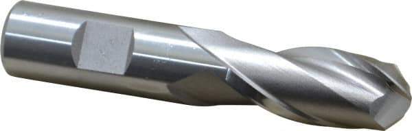 Cleveland - 3/4" Diam, 1-5/8" LOC, 2 Flute High Speed Steel Ball End Mill - Uncoated, Single End, 3-7/8" OAL, 3/4" Shank Diam, Spiral Flute - All Tool & Supply