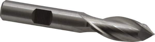 Cleveland - 7/16" Diam, 13/16" LOC, 2 Flute, 90° Point Angle, High Speed Steel Drill Mill - Uncoated, 2-1/2" OAL, 3/8" Shank Diam - All Tool & Supply