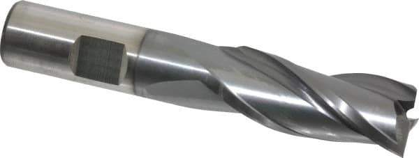 Cleveland - 11/16", 1-5/8" LOC, 5/8" Shank Diam, 3-1/4" OAL, 3 Flute, High Speed Steel Square End Mill - Single End, TiCN Finish, Spiral Flute, 30° Helix, Centercutting, Right Hand Cut, Right Hand Flute, Series HG-3 - All Tool & Supply