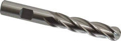 Cleveland - 1/2" Diam, 2" LOC, 4 Flute High Speed Steel Ball End Mill - Uncoated, Single End, 4" OAL, 1/2" Shank Diam, Spiral Flute - All Tool & Supply