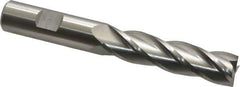 Cleveland - 5/8", 2-1/2" LOC, 5/8" Shank Diam, 4-5/8" OAL, 4 Flute, Cobalt Square End Mill - Single End, Uncoated, Spiral Flute, 30° Helix, Centercutting, Right Hand Cut, Right Hand Flute, Series HGC-4C - All Tool & Supply