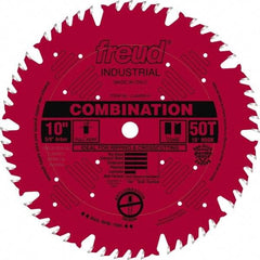 Freud - 10" Diam, 5/8" Arbor Hole Diam, 50 Tooth Wet & Dry Cut Saw Blade - Carbide-Tipped, Standard Round Arbor - All Tool & Supply