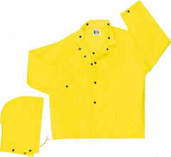 MCR Safety - Size 2XL, Yellow, Rain Jacket - 62" Chest, Attached Hood - All Tool & Supply