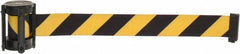 Tensator - 5" High x 90" Long x 2" Wide Barrier Replacement Cassette - Plastic, Black Powder Finish, Black/Yellow, Use with Tensabarrier - All Tool & Supply