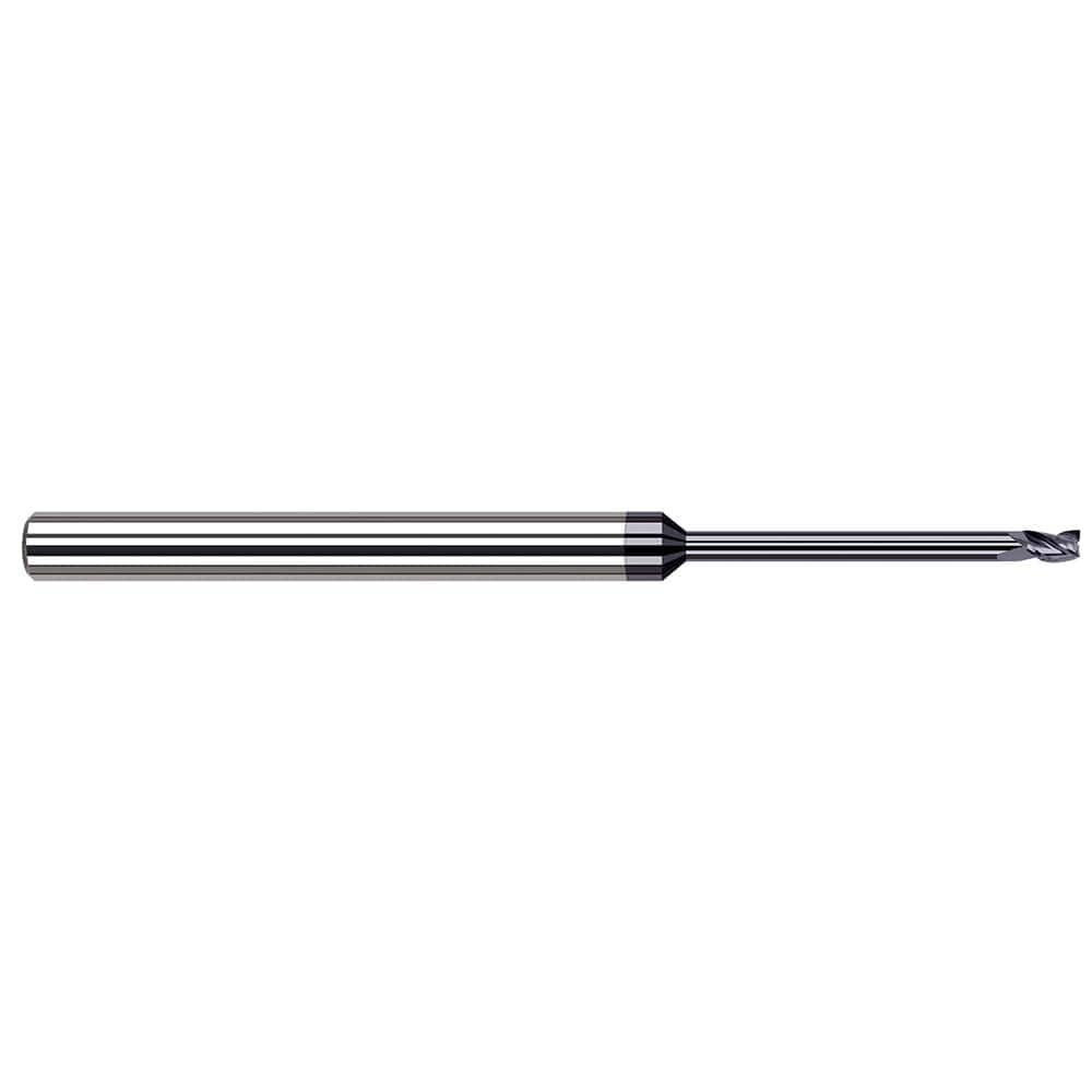 Harvey Tool - 1/32", 0.046" LOC, 1/8" Shank Diam, 2-1/2" OAL, 3 Flute Solid Carbide Square End Mill - Exact Industrial Supply