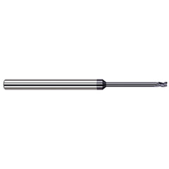 Harvey Tool - 1/32", 0.046" LOC, 1/8" Shank Diam, 2-1/2" OAL, 3 Flute Solid Carbide Square End Mill - Exact Industrial Supply